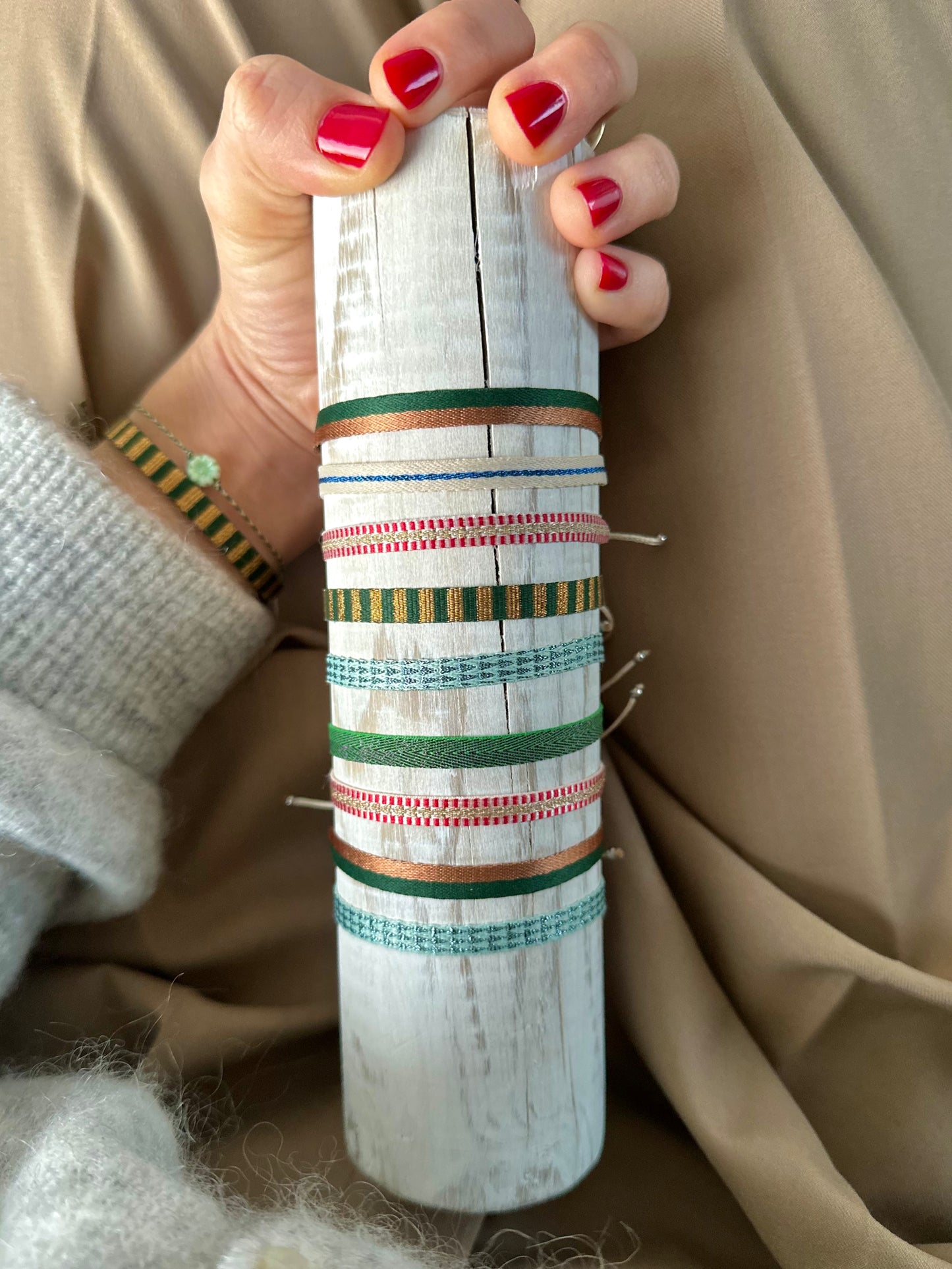 Luca bracelet (green & gold)