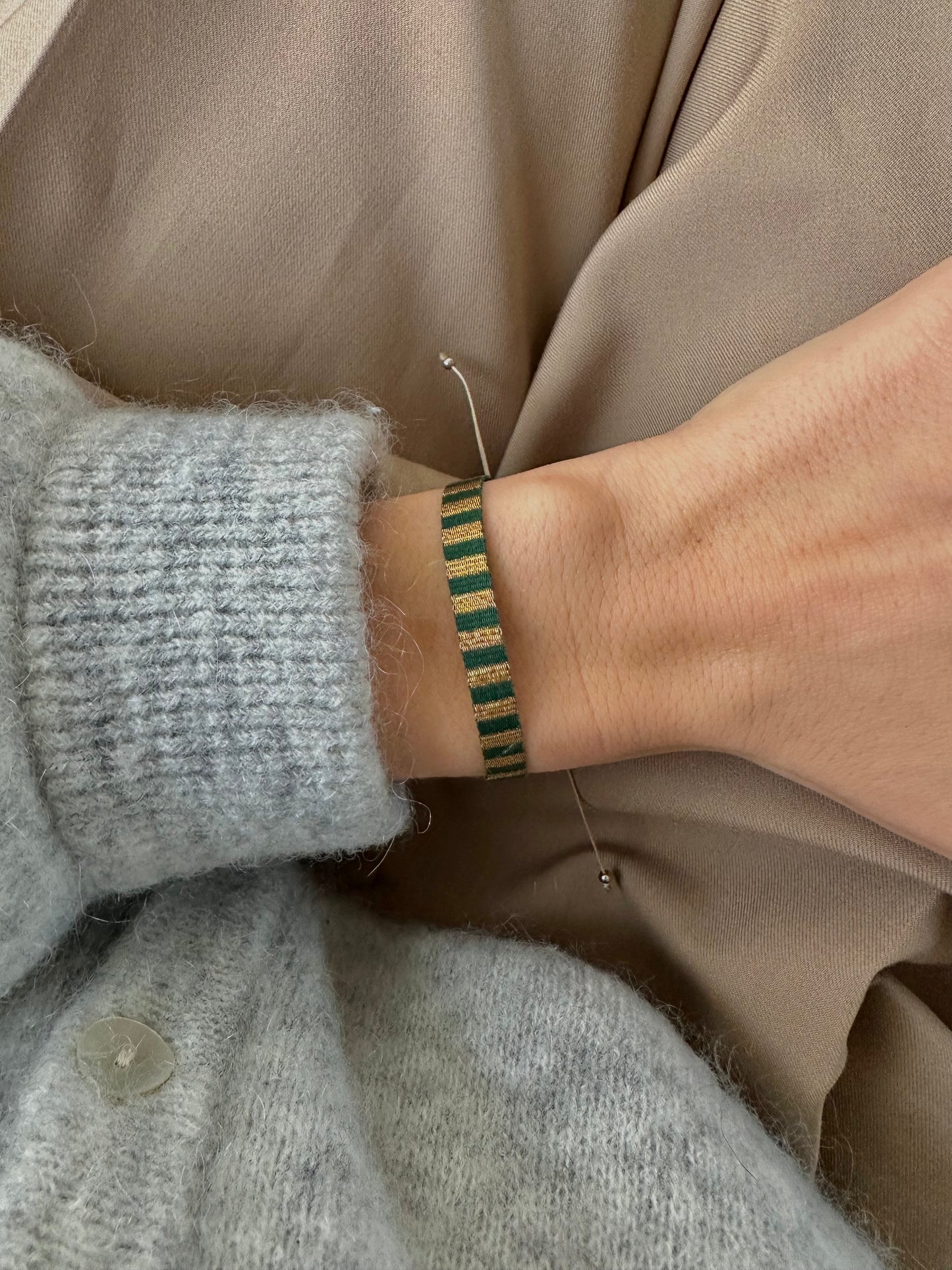 Luca bracelet (green & gold)