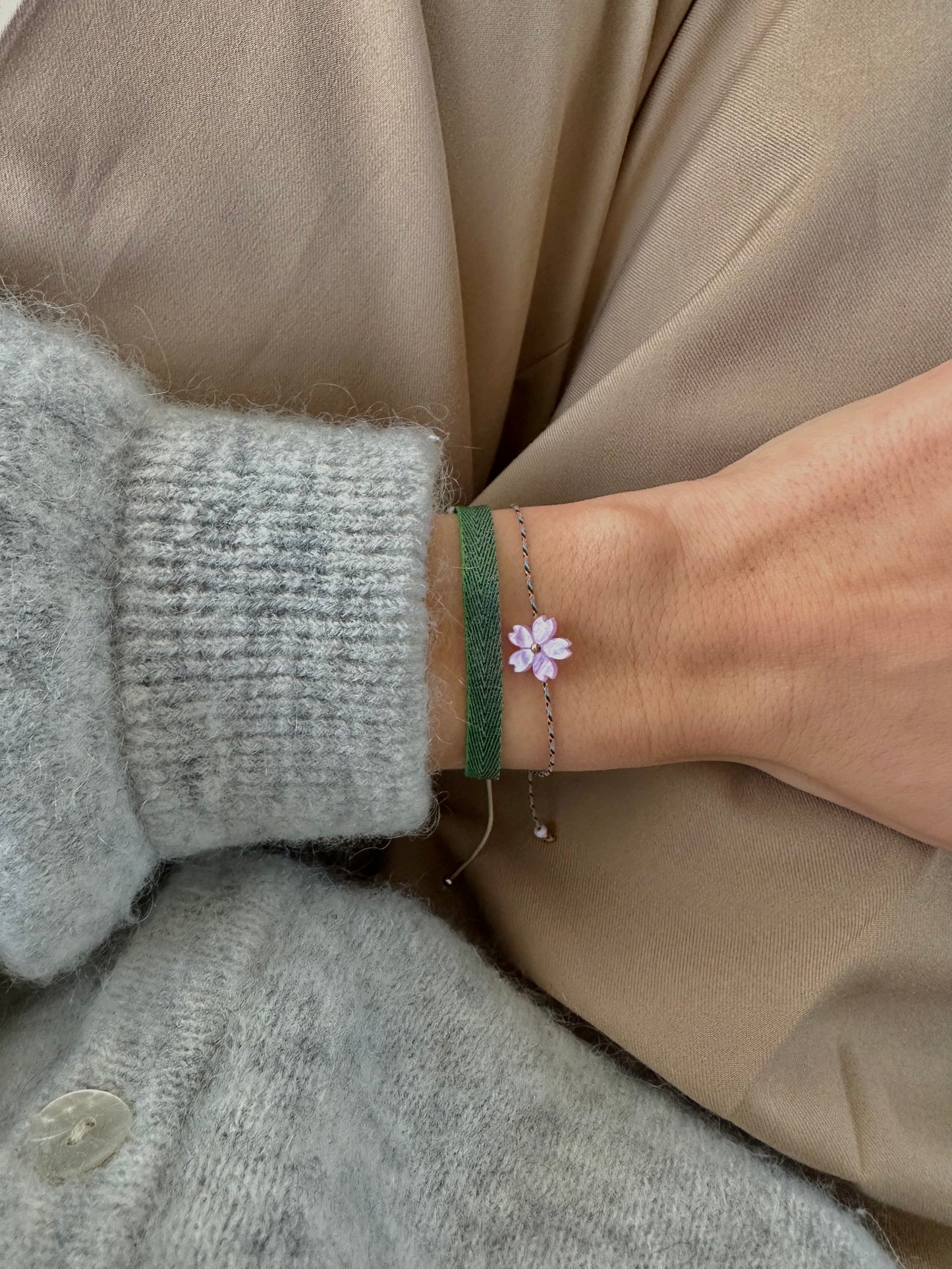 Luca bracelet (green & lilac)